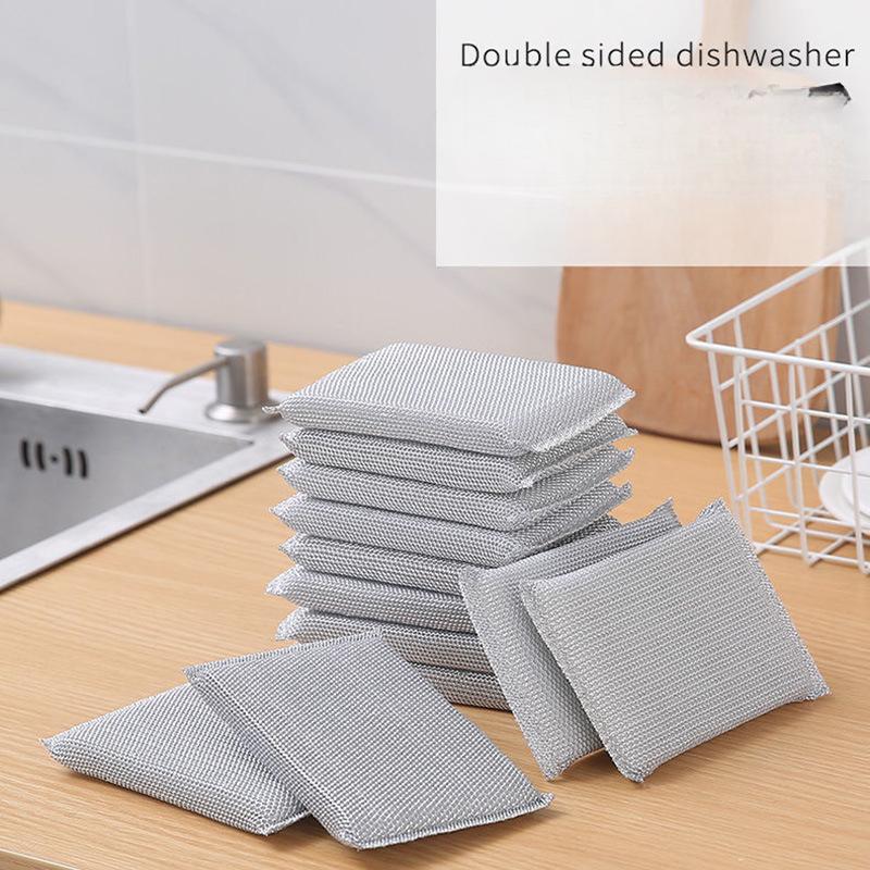 

Губка для мытья посуды Бытовая стальная губка для протирания кухонной волшебной салфетки для очистки грязи Губка для мытья посуды и сковородок Ткань 24PC