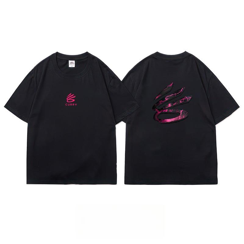 Curry Playoff G7-50 Points Western Champion Commemorative Men's Short-sleeved American Alphabet Print Basketball Sports T-shirt