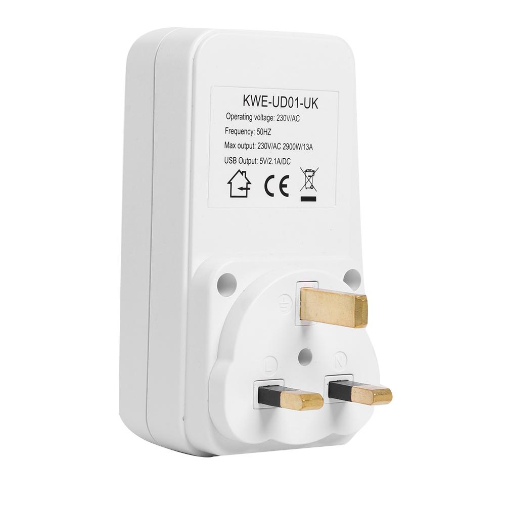 Durable Timer Socket Delicate Texture Timer Socket Intelligent Timing Switch Kitchen Outlet 2 Port USB Charger Adapter