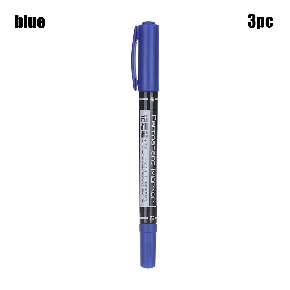 

1/3 шт. Красочные быстросохнущие графические перманентные ручки для рисования с двумя наконечниками, тонкие маркеры 3pcs синий
