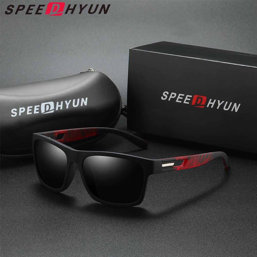 

SPEEDHYUN Ultra Light Polarized Sunglasses with Retro Matte Black Frame чёрный/красный