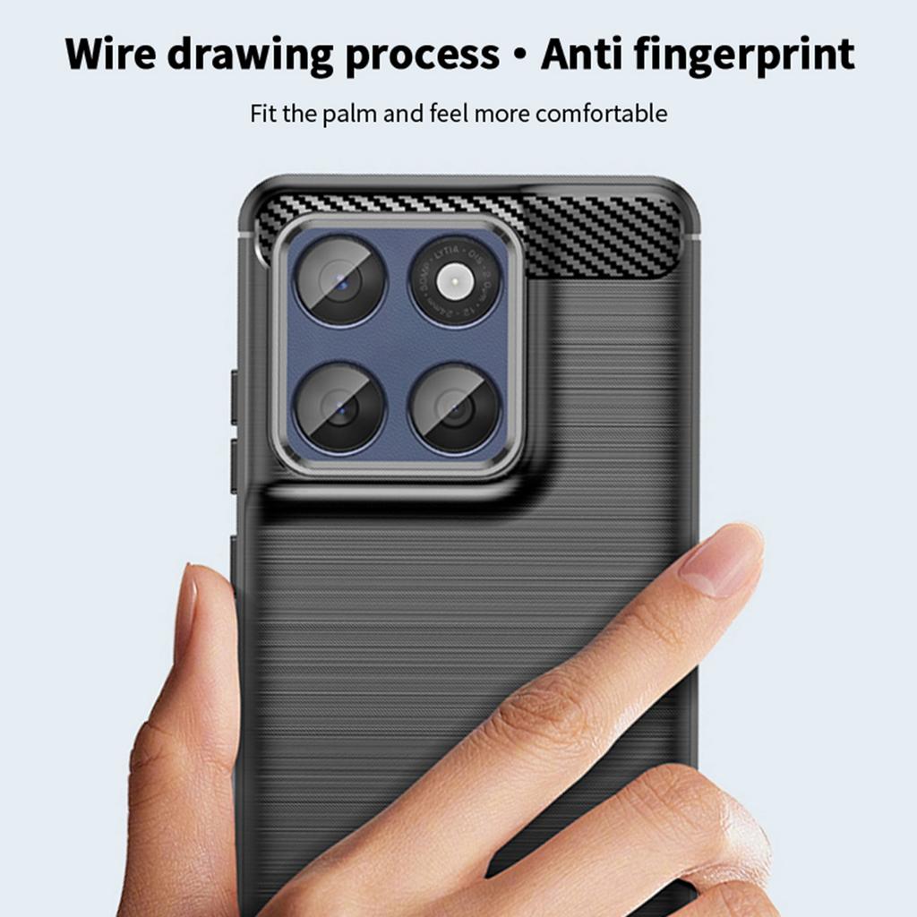 Pro Motorola Edge 60 Fusion 5G Zadní kryt MOFI Kartáčovaná textura Uhlíkové vlákno Měkké TPU pouzdro