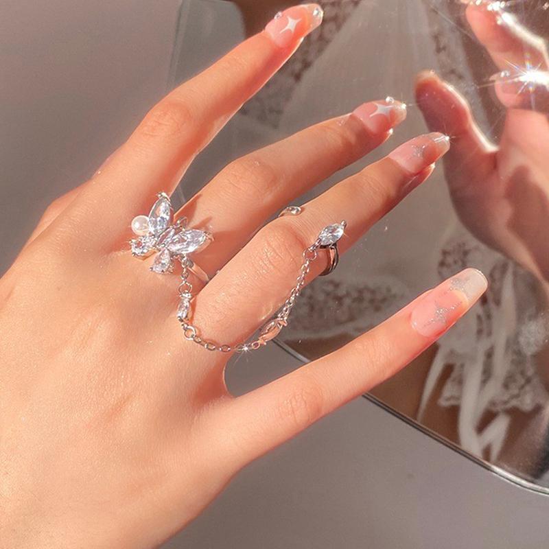 Exquisite Simple Adjustable High-End Opening Flower Ring For Women Creative Fashion Wedding Ring Party Jewelry Accessories Gifts