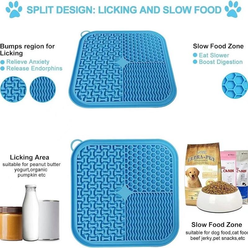Pet Lick Silicone Mat for Dogs Slow Feeder Plate Bathing Distraction Training Supplies Dog Sucker Food Mat