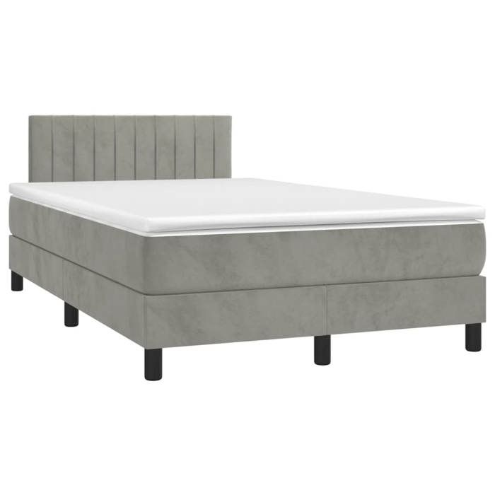 Maison Exclusive - Sommier à lattes de lit avec matelas LED Gris clair 120x200 cm