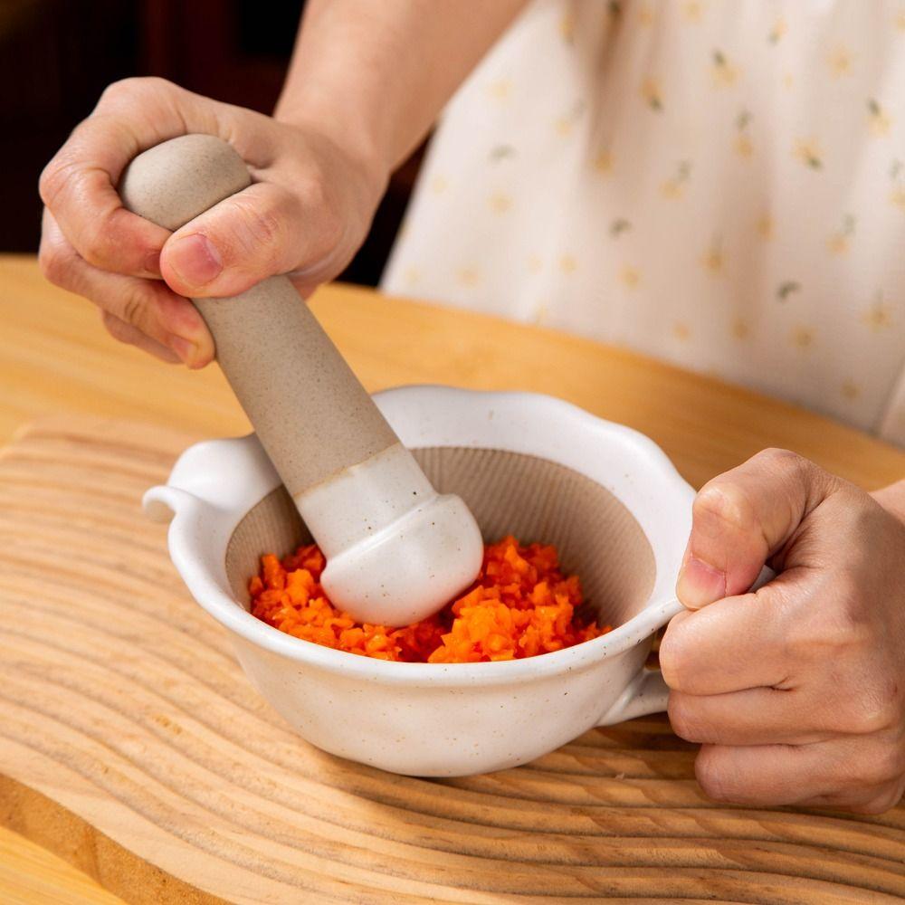 Bol à moudre les aliments pour bébé manuel Sécurité Bols à dessert Bol à pâte de riz Ail Gingembre Broyage