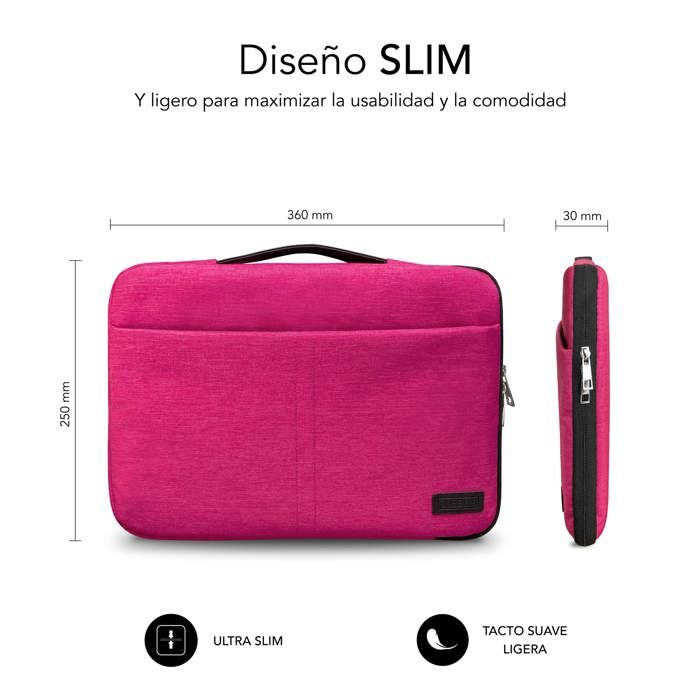 Housse pour ordinateur portable - Subblim - LS-0TS0002 - Rose - 14 pouces - Polyester Velours