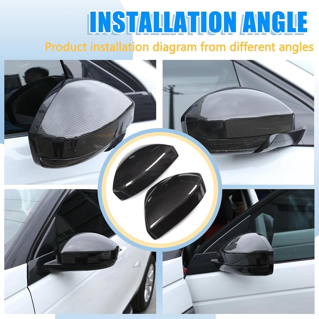LLKUANG ABS Plastic Side Rearview Mirror Frame Cover Trim Fit for Land Rover Range Rover VELAR Evoque Discovery Sport,For Jaguar F-Pace X761 Exterior