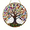 Ornamento Pendente de Árvore Colorida em Acrílico com Corrente de Corda Pendurável Decoração de Parede em Acrílico Para Exibição em Janela Porta
