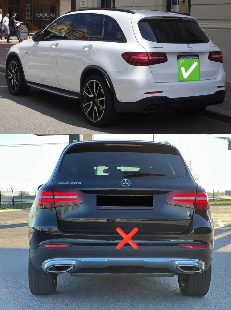 Tylny dyfuzor z końcówkami Silver (Design AMG63) Dla mercedesa GLC X253