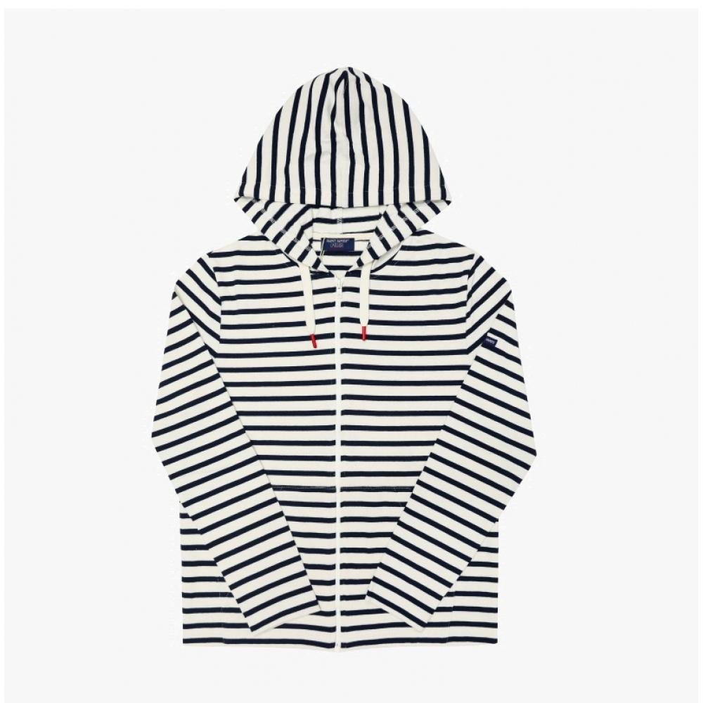 St. JameS 2288 Ecru Marine Colleville Stripe Women S Hoodie Zip Up