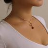 Personality temperament red rose trend necklace, simple fashion necklace