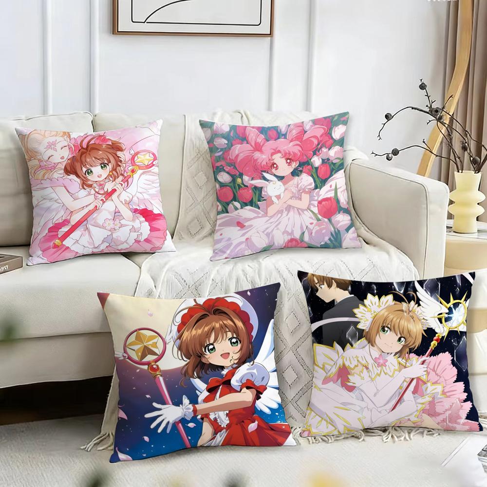 Card Captor Cushion Cover Reversible Plush Pillow Cover – For Car, Sofa, Bedroom, Perfect As a Gift.