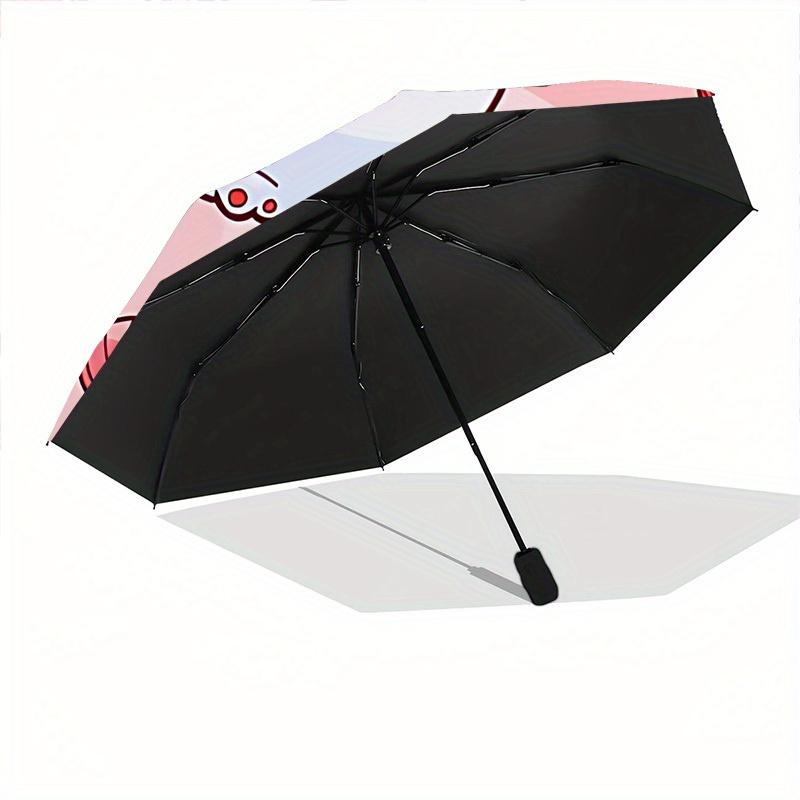 1pc Maneki Neko Fishes Automatic Umbrella   Auto Open/Close Folding Umbrella with  8 Rib Frame, 3 Fold Compact Umbrella for Men & Women, 137