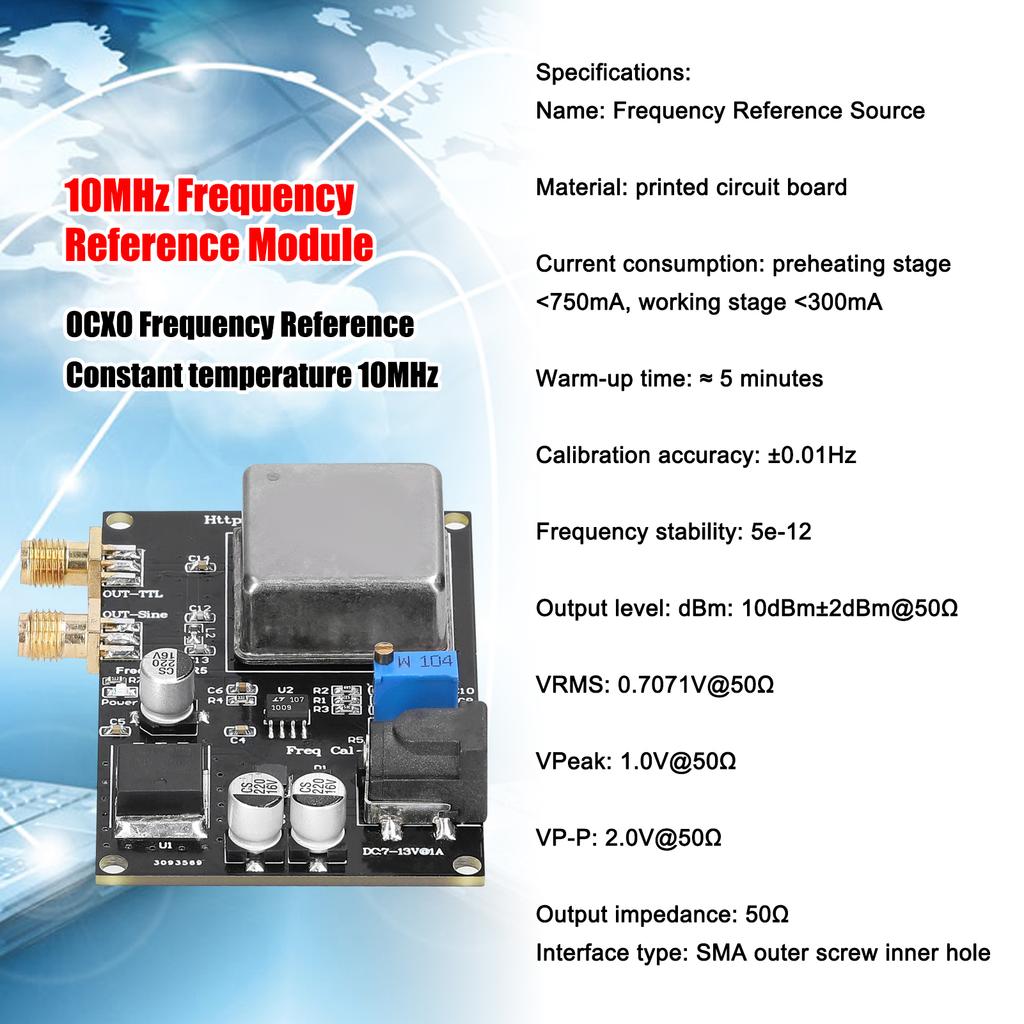 10MHz Frequency Reference Module, OCXO Furnace Controlled   Oscillator with   Low Phase Noise, for Frequency Counter Signal Source