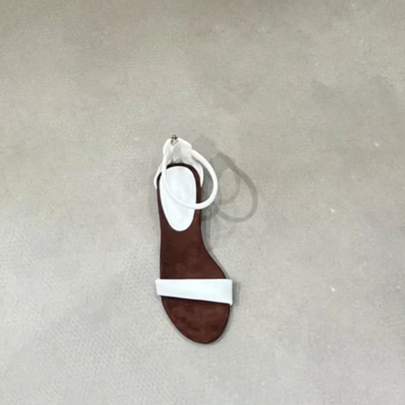 Fashion Women's Fashion Wedge Sandals Summer New Round Toe Open Toe One Strap Bag Heel Anti-Slip Wear-Resistant Flats