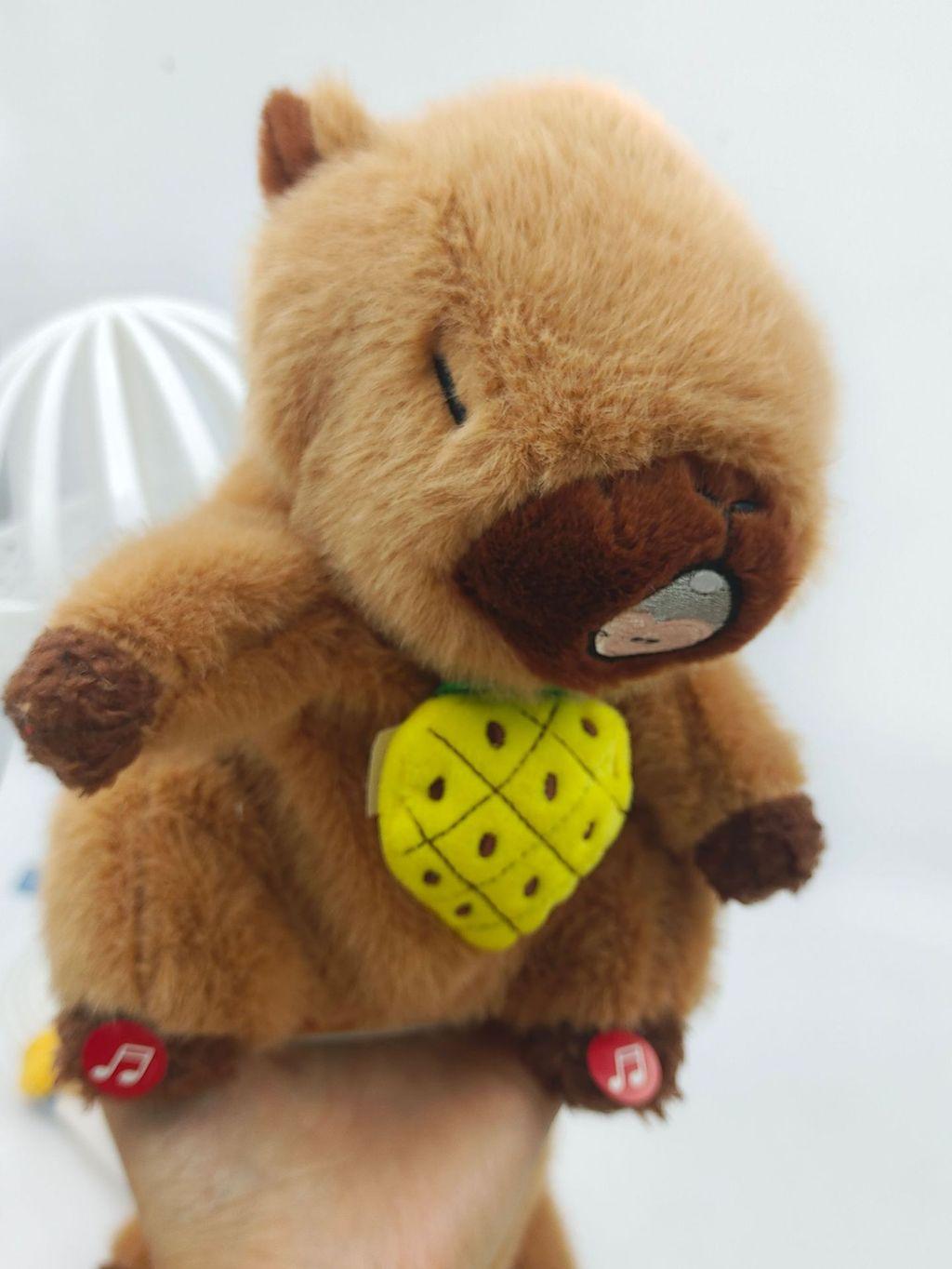 

Capybara Plush Soft Toy With Talking And Music Features For Playroom And Gift Style 4