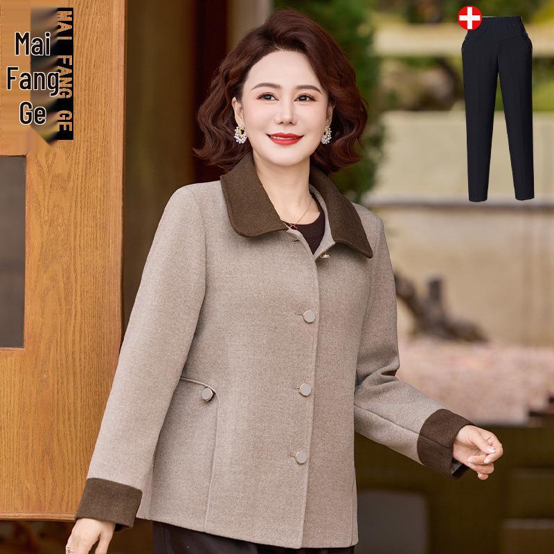 Mom's Spring Woolen Coat - 2026 New Style for Middle-Aged & Elderly Women, Perfect for Spring & Autumn.