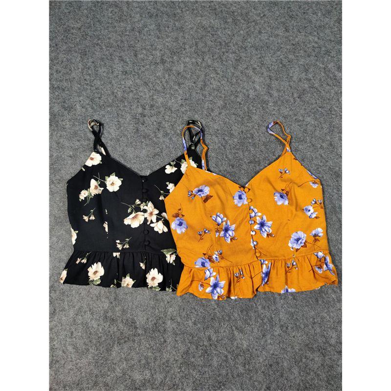Floral Short Inner Wear Outer Wear Sexy Sling Vest