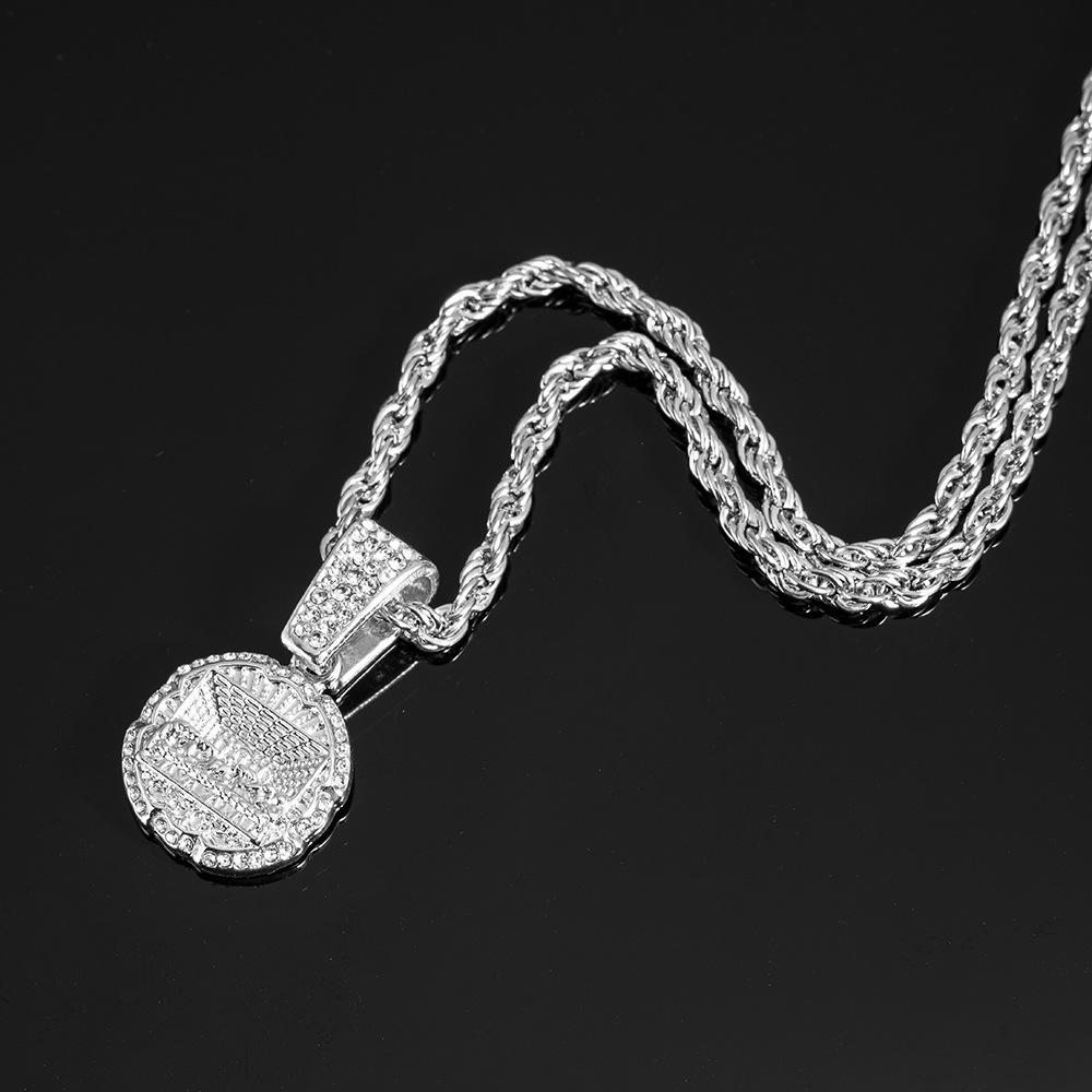 Trendy Hip Hop 'The Last Supper' Pendant Necklace with Rhinestone Tennis Chain