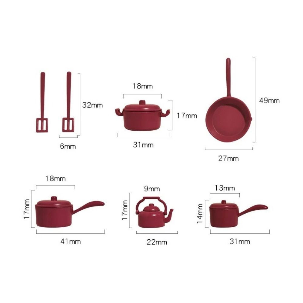 Kitchen Utensils Dollhouse Kitchenware Frying Pan Minature Pot  Construction Props