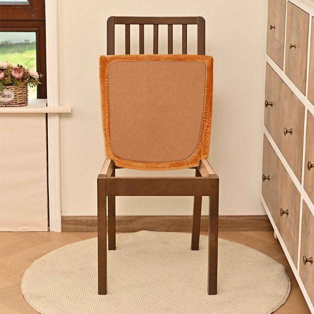 Modern Velvet Dining Chair Cover Elastic Anti-slip Chair Cushion Cover Soft Dust-proof Seat Cover for Home&Hotel Decoration