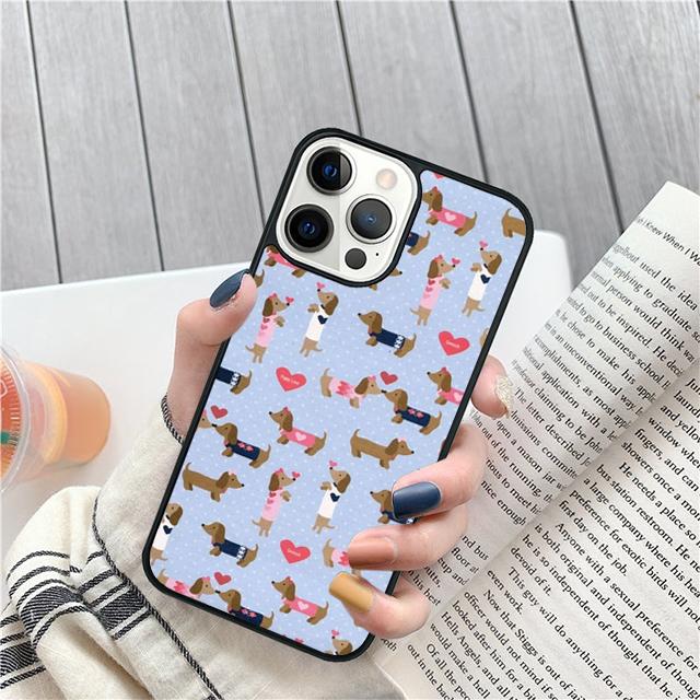 Cartoon Dackel Würstchenhund Handyhülle Cover Für iPhone 17 Air 15 16 Pro Max 14 13 12 11 Pro Max Plus Hülle