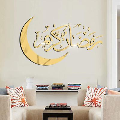 Gouden muursticker glazen spiegelstickerset kamerdecoratie interieurdecoratie