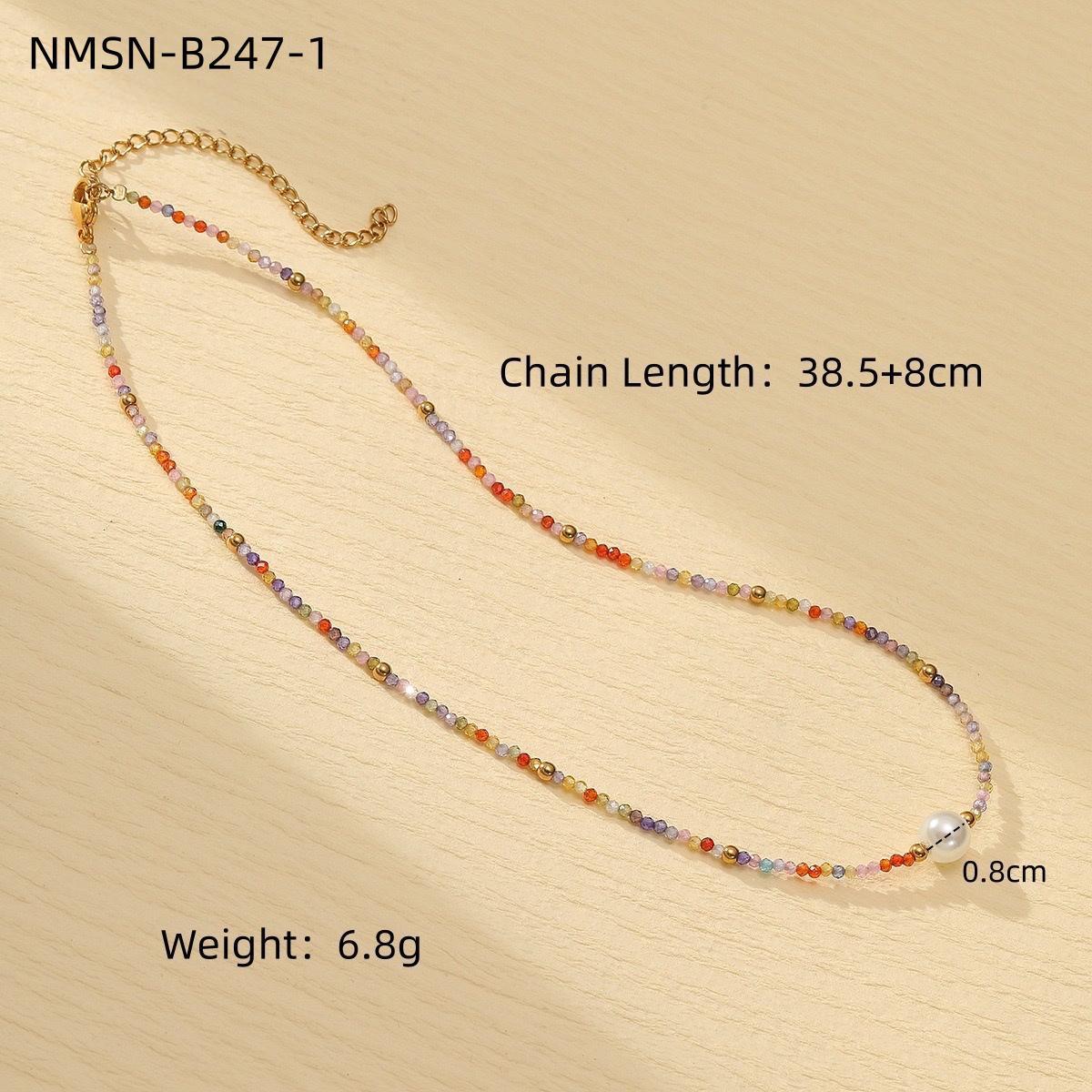GEMCHIC Women s Colorful Freshwater Pearl Natural Stone Handmade Titanium Steel Necklace with Butterfly Pendant