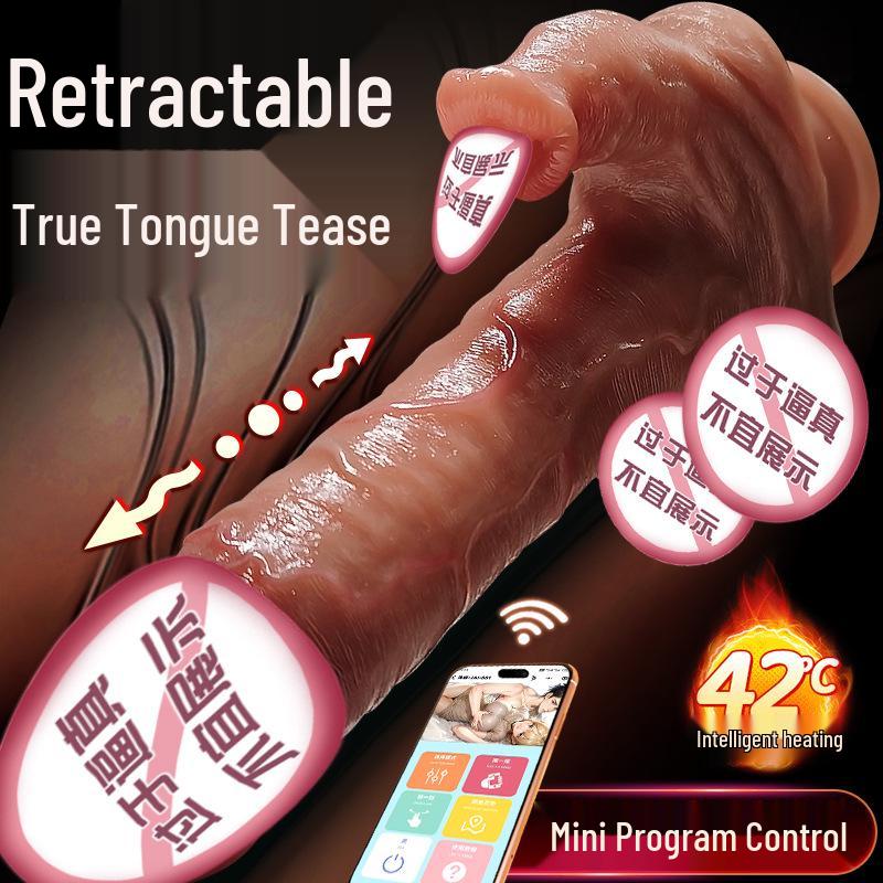 Long Love Silicone Phallus Automatic Stroking Machine: Soft Flesh Female Masturbator