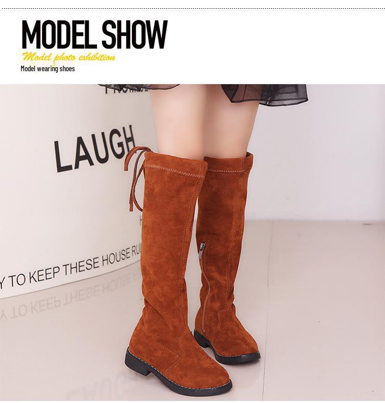 Girls' Korean Style Long Boots - Autumn/Winter 2025 Princess High-Top Children's Shoes