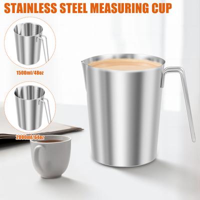 1500/2000ml Milk Frothing Cup Stainless Steel Measuring Cup Coffee Cup Jug Latte Espresso Maker Cappuccino Milk Cup Barista Tool