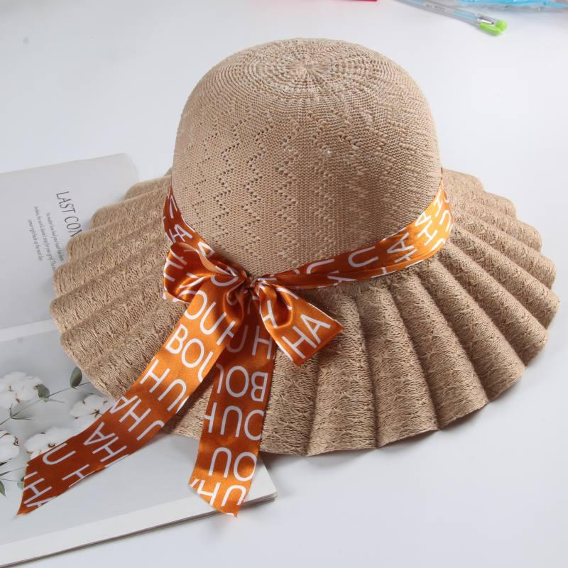 Women's Fashionable Sun Protection Wide Brim Straw Hat for Summer Beach and Scenic Outings