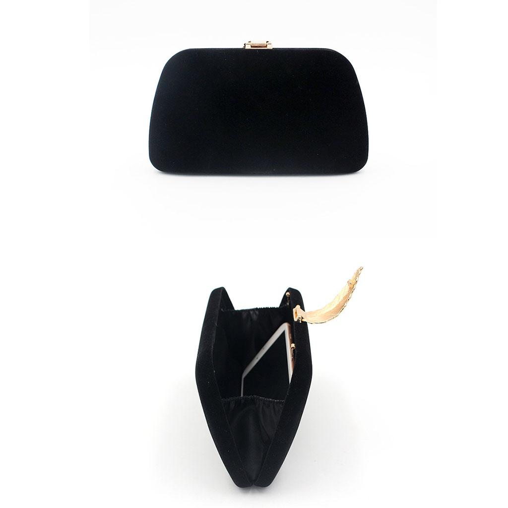 Elegante Abend-Clutch-Taschen Samt-Handtasche Handtasche mit Blatt-Schnalle Ketten-Schultertasche Cocktail-Hochzeitsfeier Abschlussball-Tasche