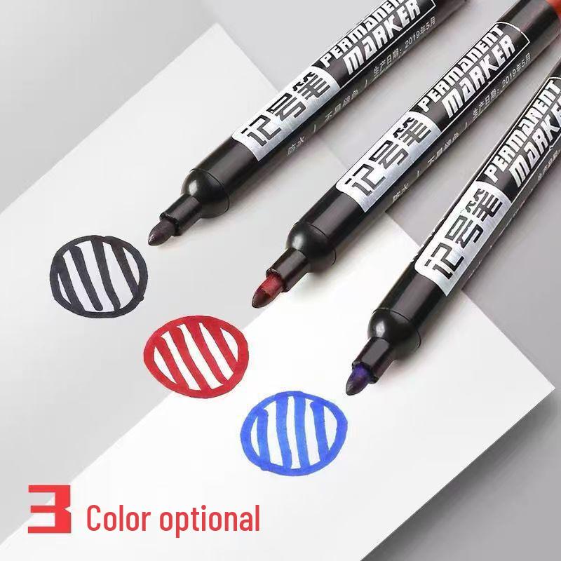 Large Capacity Refillable Black Oil-Based Waterproof Marker with Thick Tip for Express Logistics