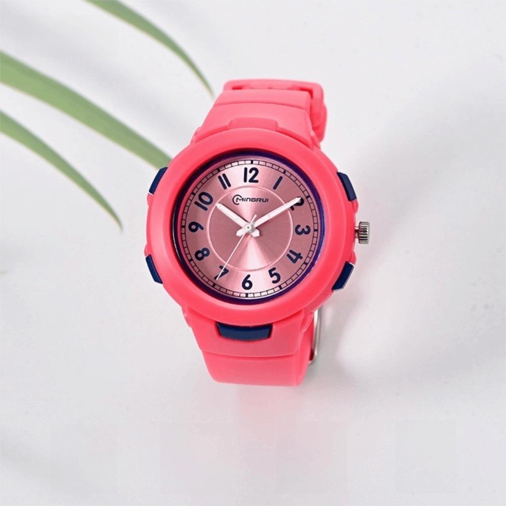 PU Strap Quartz Watch Casual Sports Watch Fashion Digital Watch  Student розовый