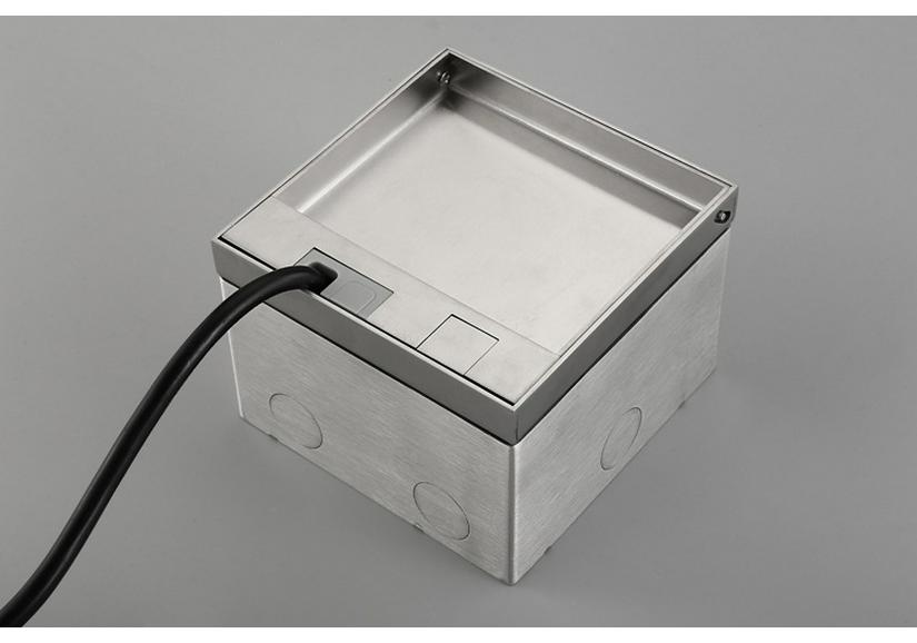 Stainless Steel Marble Style USB-C Floor Socket Box with Flip-top, Euro/German Standard