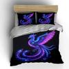 Neon Phoenix Art Set Soft Comfortable Duvet Cover Bedding Set Included 1*Duvet Cover & 2*Pillowcases, Gift