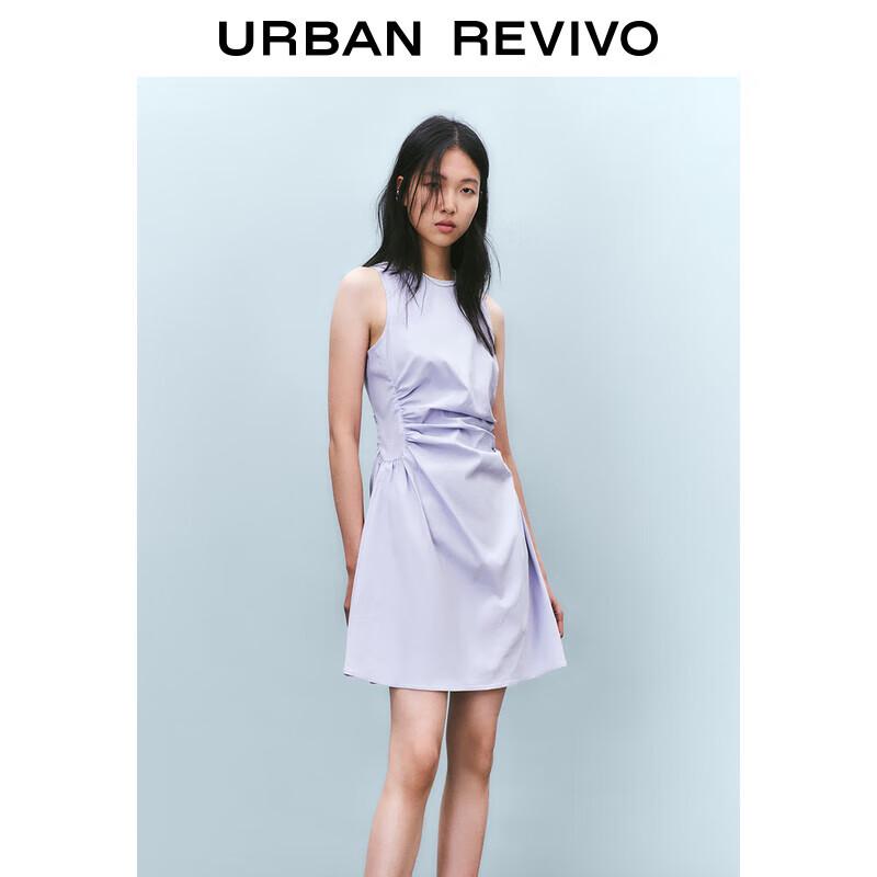 

UR Modern Elegant Pleated Sleeveless A-Line Dress S