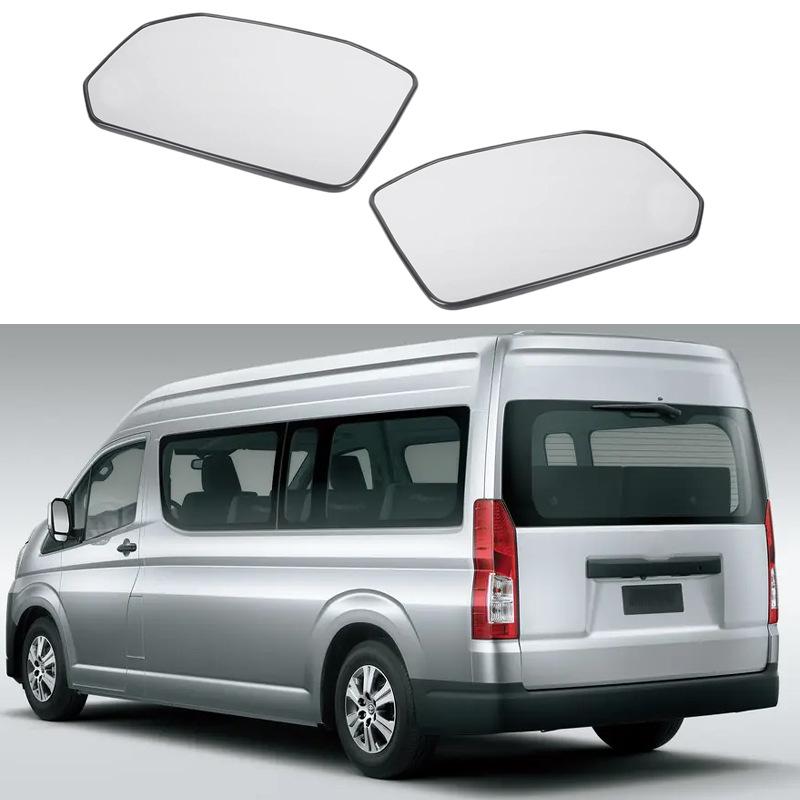 Rearview Mirror Glass for 19-25 Toyota Hiace H300: Backup Camera Compatible Replacement Right Side