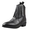 Fashion Glitter Tassel Ankle Boots Women 2025 Autumn Winter Punk Black Chelsea Boots for Woman Brand Fringe Party Shoes Plus Size 43