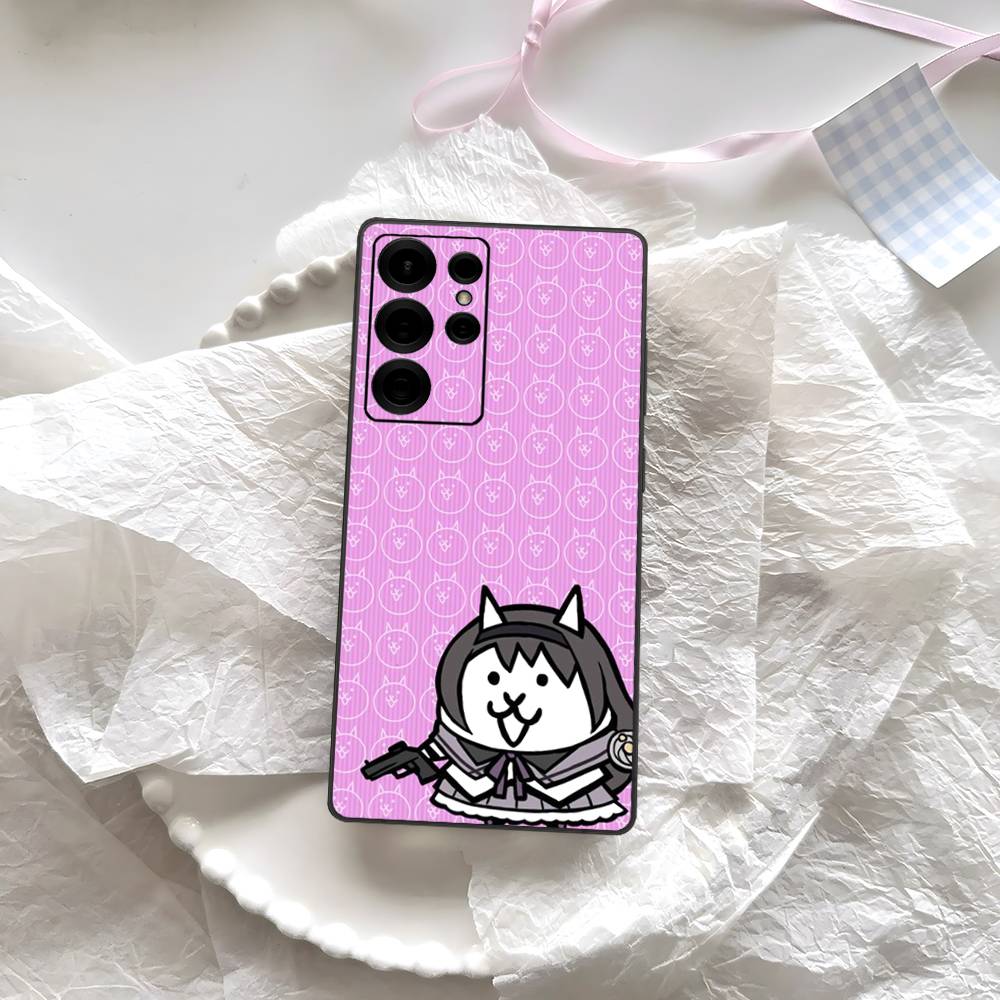 

B-Battle Cats Anime Game Phone Case For Samsung S 24 Fe 25 Ultra Plus 20 Lite 21 30 22 23 24 22 Ultra 5G Fundas Samsung S24fe