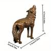 Alloy Howling Wolf Statue Sculpture Figurine Craft Furnishing for Home Decor Living Room Porch Decorations Office Desk Ornaments
