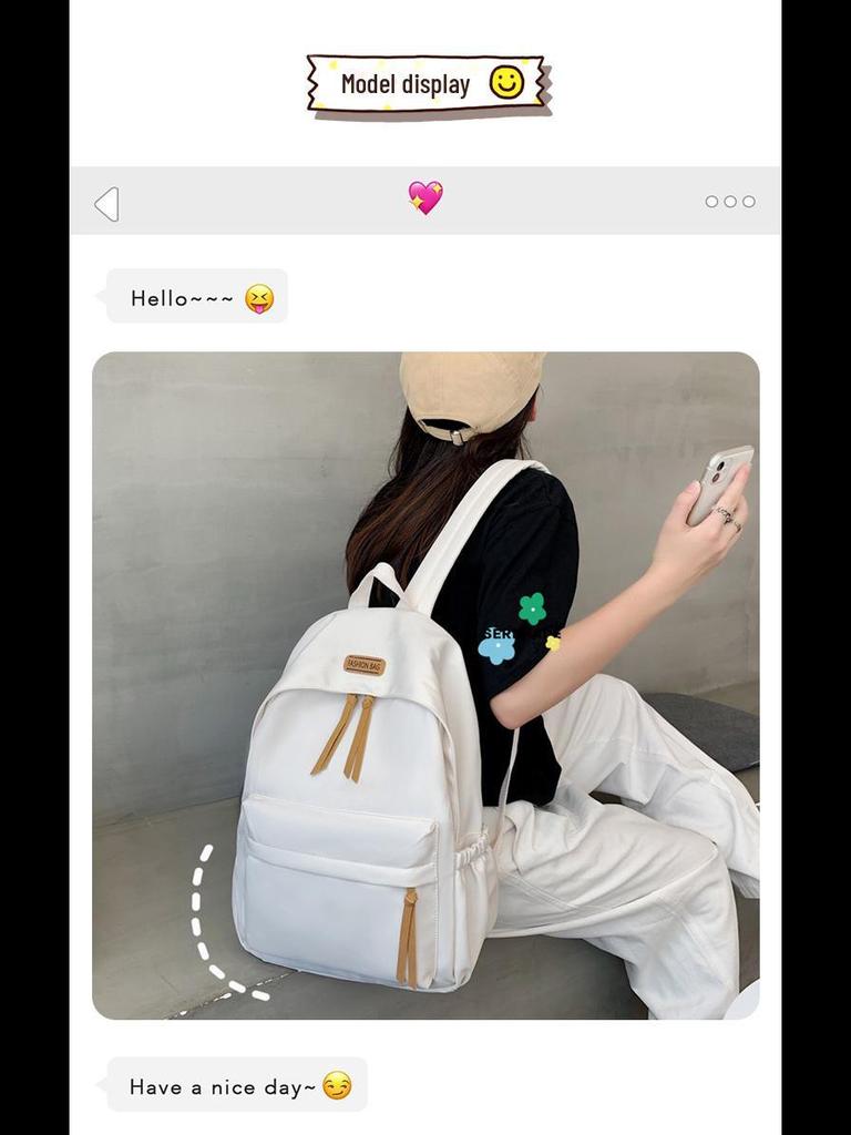 2023 Koreanischer Damen-Nylon-Rucksack - Modisch, Vielseitig, Literarischer College-Stil Schultasche