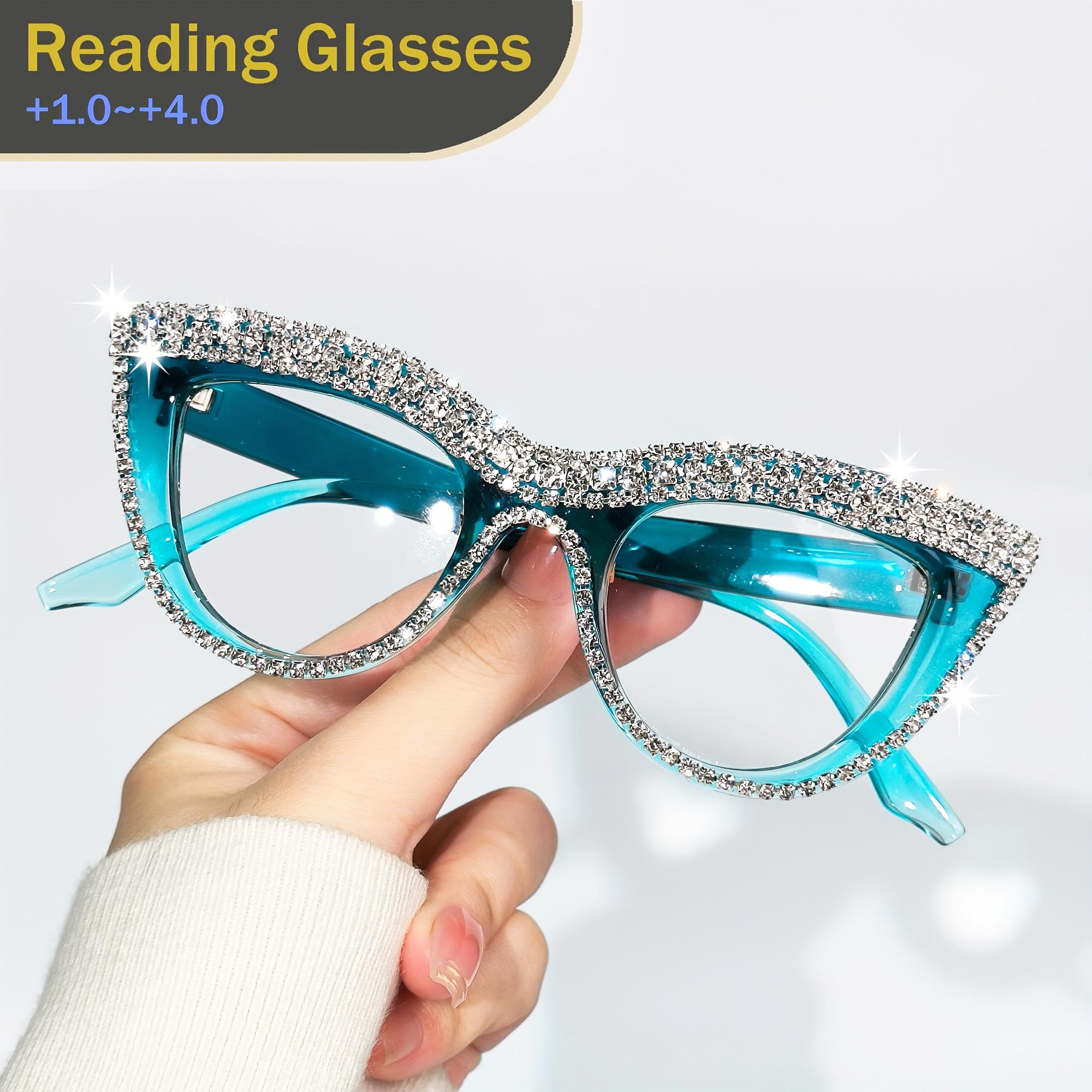 

Cat Eye Rhinestone Reading Glasses Elegant Fashion Glitter Eyeglasses Readers For Women Men From +1.0 To +4.0 +2.5