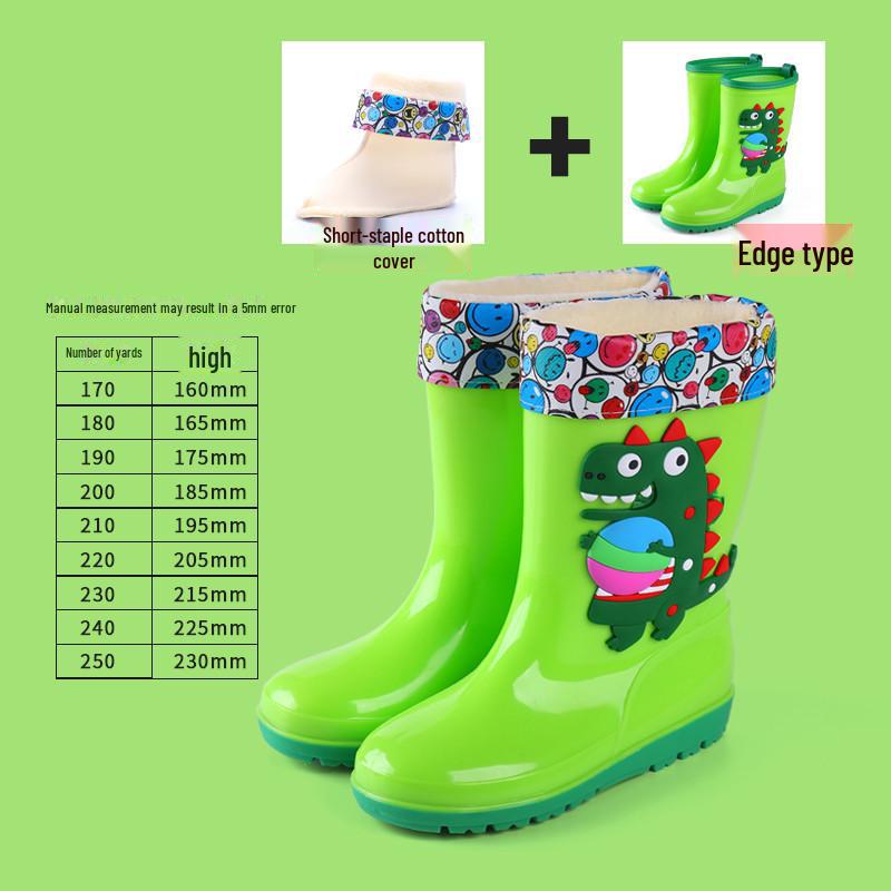 "Dinosaur Kids' Mid-Tube Rain Boots for Boys and Girls"
