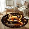 Free Shipping! Cozy Fox Design Carpet for Kids' Room Decor Round Carpet for Home Sofa Bedroom, Gift