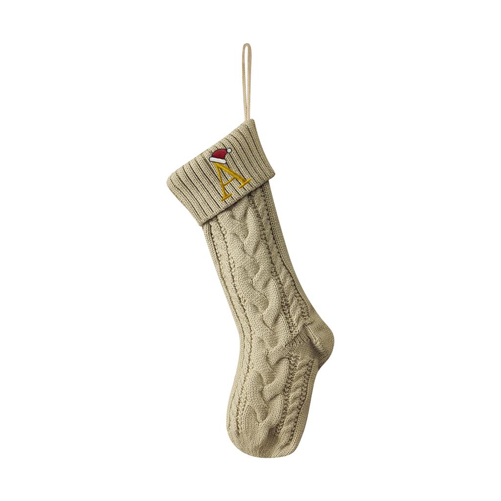 Personalized Embroidered Knitted Letter Stockings, Christmas Gift Stockings, Ornaments