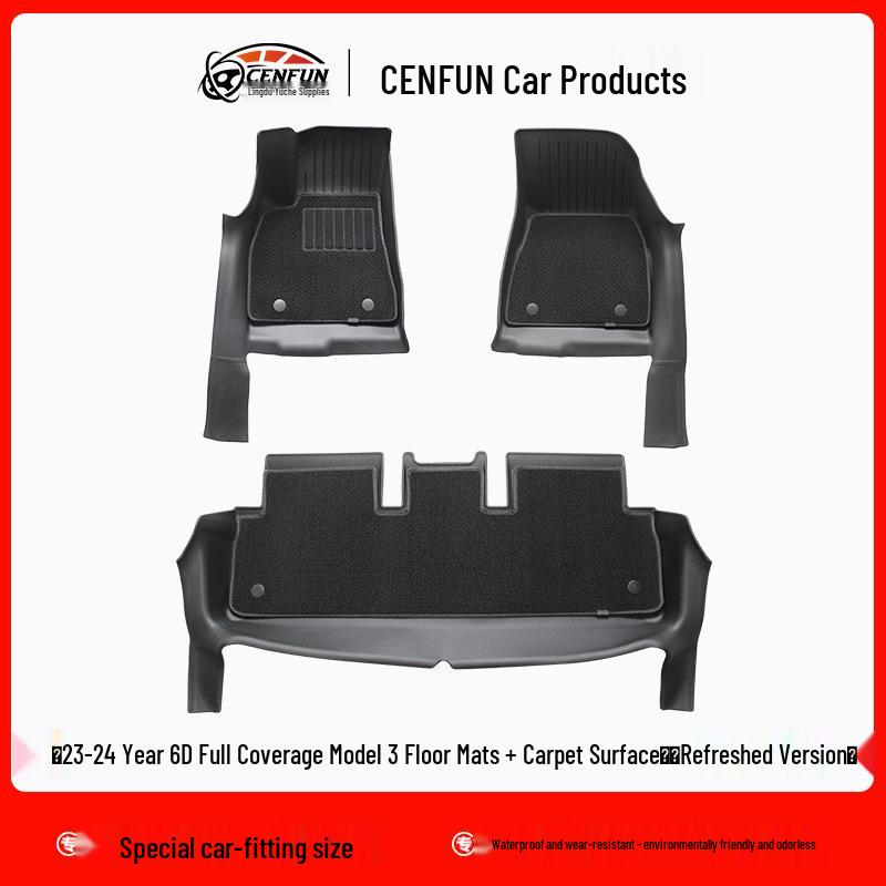 2024 Tesla Model 3 Full Coverage 6D TPE Floor & Trunk Mats