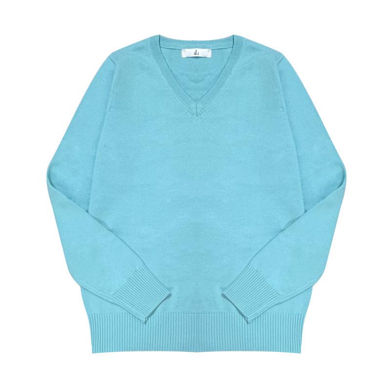 Japanischer Schulstil JK Strickpullover mit V-Ausschnitt für Schüler - Unisex, Langärmlig, Auf Lager.